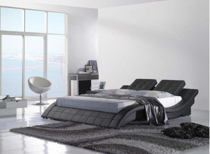 Double bed designer bed matrimonial bed upholstered bed bedroom leather bed new